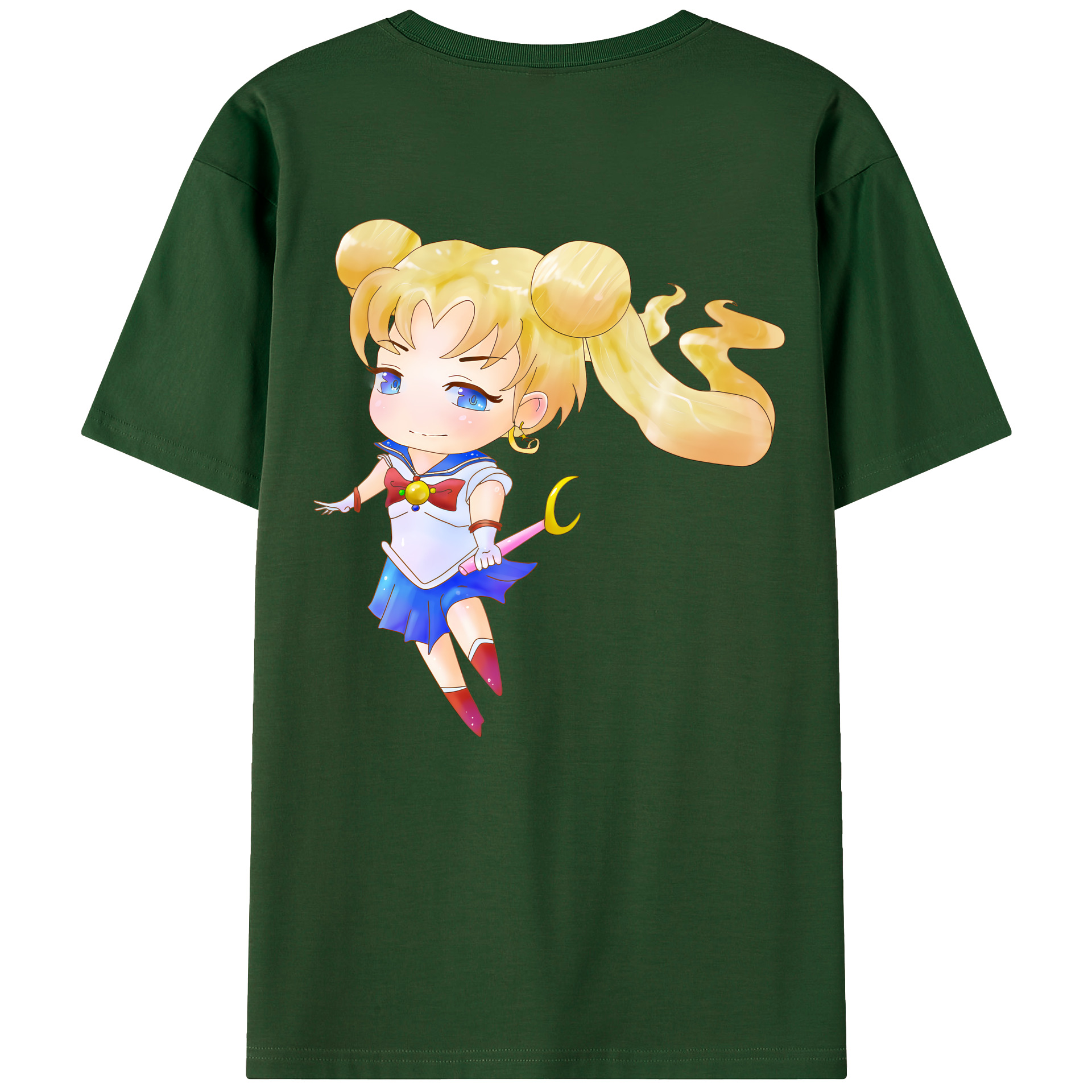 （画像用） 美少女戦士セーラームーン 愛野 美奈子 あいの みなこ Sailor Moon Aino Minako 綿100％半袖Tシャツ（背面プリント）